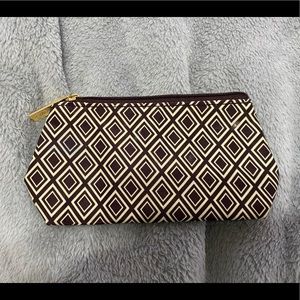 NWOT Estée Lauder Cosmetic Bag brown/ivory design